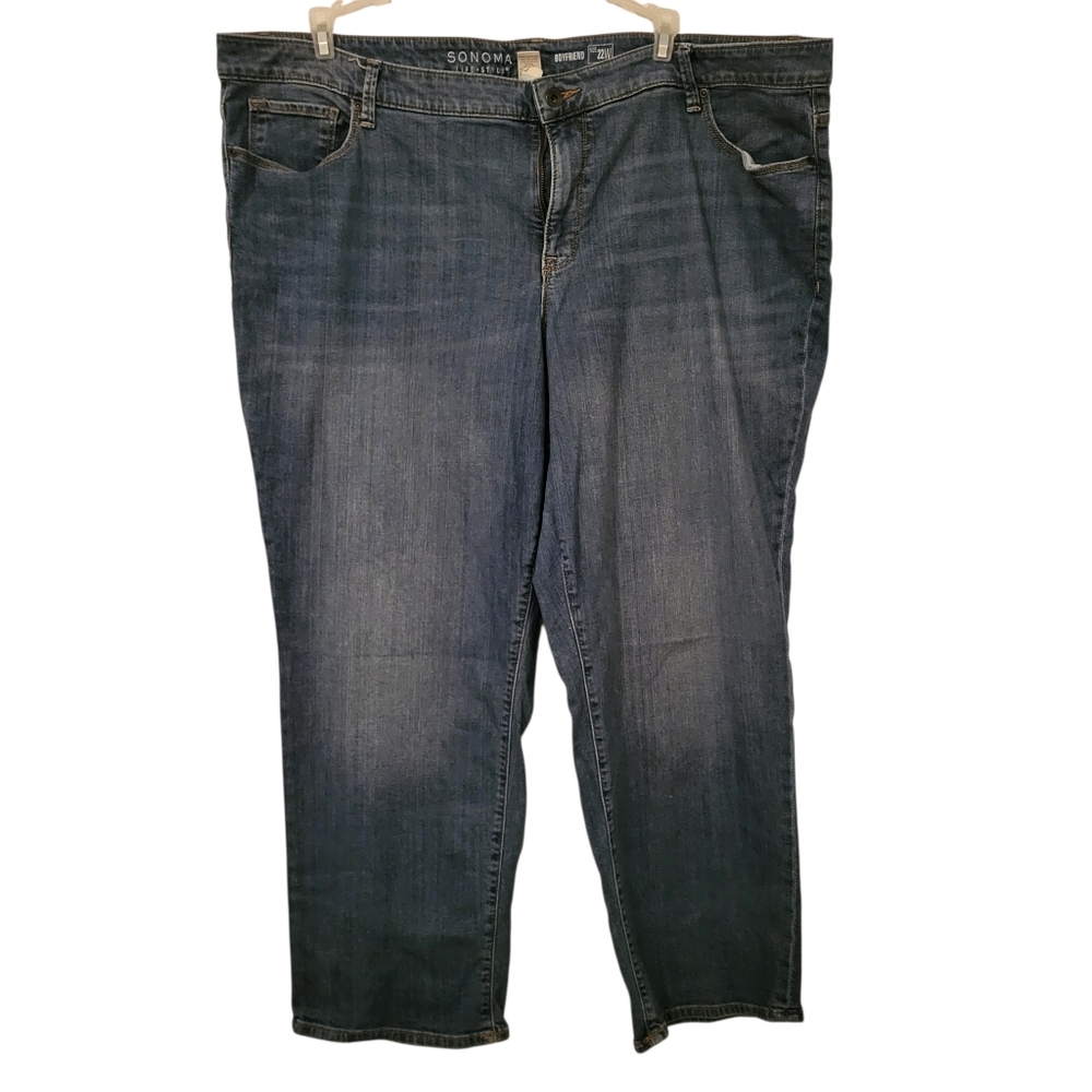 Sonoma Plus Boyfriend Fit Crop Jeans Blue sz 22W